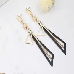 Boucles d'oreilles pendantes à la mode - carrées - triangulaires
