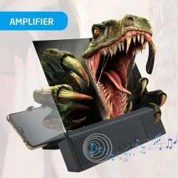 12 pouces - Amplificateur d'écran - Loupe en verre 3D avec haut-parleur Bluetooth - pour smartphone