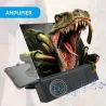 12 pouces - Amplificateur d'écran - Loupe en verre 3D avec haut-parleur Bluetooth - pour smartphone