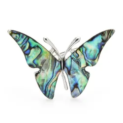 Broche papillon coquillage naturel
