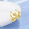 Boucles d'oreilles rondes argent/plaqué or - avec étoiles