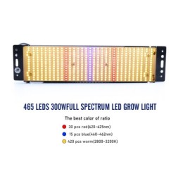 300W - 465 LED - lumière de croissance - panneau - ailettes chauffantes - lampe phyto - spectre complet