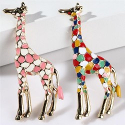 Enamel giraffe - brooch - colourful - goldBrooches