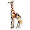 Girafe en émail - broche - coloré - or