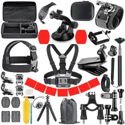 Ensemble d'accessoires GoPro - support - sangle de poitrine - adaptateur pour trépied - poignée flottante