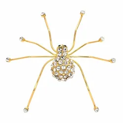 Araignée en cristal d'or - broche