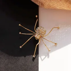 Araignée en cristal d'or - broche
