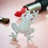 Grenouille en cristal d'argent - broche vintage