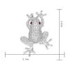 Grenouille en cristal d'argent - broche vintage
