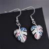 Boucles d'oreilles pendantes en argent - opale de cristal colorée