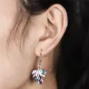Boucles d'oreilles pendantes en argent - opale de cristal colorée