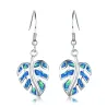 Boucles d'oreilles pendantes en argent - opale de cristal colorée