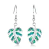 Boucles d'oreilles pendantes en argent - opale de cristal colorée