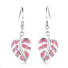 Boucles d'oreilles pendantes en argent - opale de cristal colorée