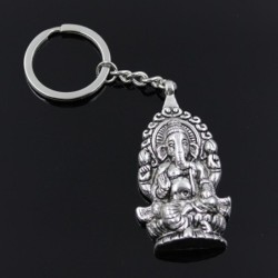 Porte-clés éléphant Bouddha Ganesha vintage