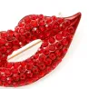 Lèvres en cristal rouge - broche