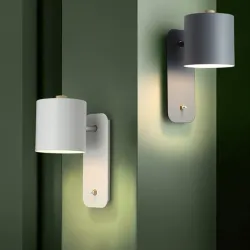 Applique murale LED - style nordique moderne - tête rotative - avec interrupteur