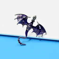 Broche dragon émail cristal