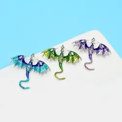 Broche dragon émail cristal