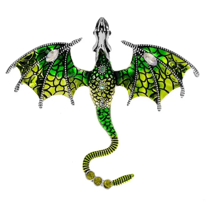 Broche dragon émail cristal