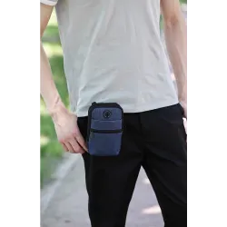 Petit sac à bandoulière en toile - fermetures éclair - trou pour casque