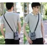 Small canvas shoulder bag - zippers - headphone holeBags