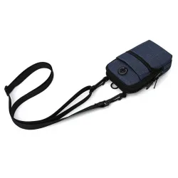 Small canvas shoulder bag - zippers - headphone holeBags