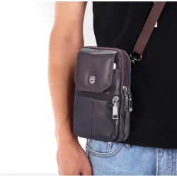 Sac à bandoulière multifonctionnel - sac banane en cuir