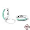 Petites créoles - double couleur verte - argent 925