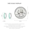 Petites créoles - double couleur verte - argent 925