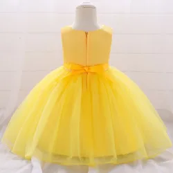 Flower lace dress - with bow - crystals - sequinsClothes