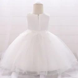 Flower lace dress - with bow - crystals - sequinsClothes