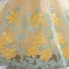 Robe fille élégante - mousseline fleurie - fermeture éclair - nœud