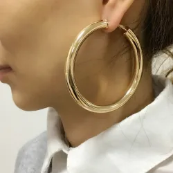 Boucles d'oreilles créoles larges - 70mm