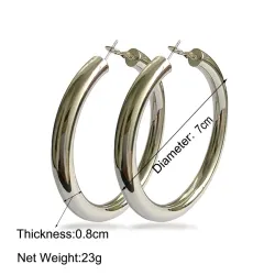 Boucles d'oreilles créoles larges - 70mm