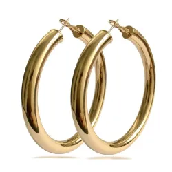 Boucles d'oreilles créoles larges - 70mm