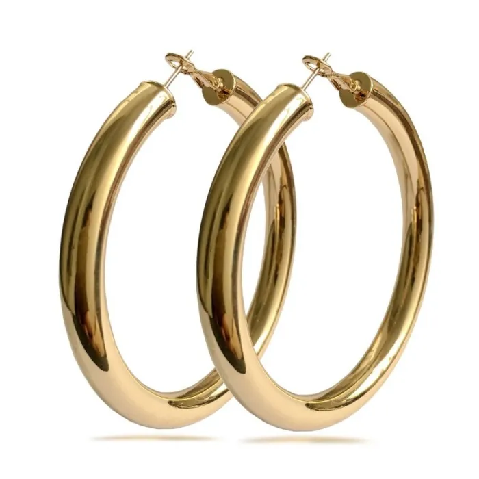 Boucles d'oreilles créoles larges - 70mm