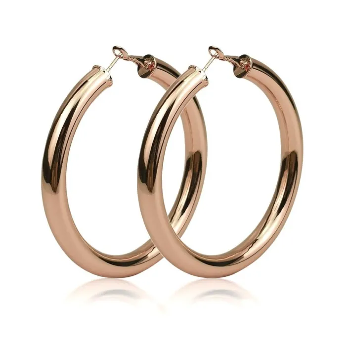 Wide big hoop earrings - 70mmEarrings