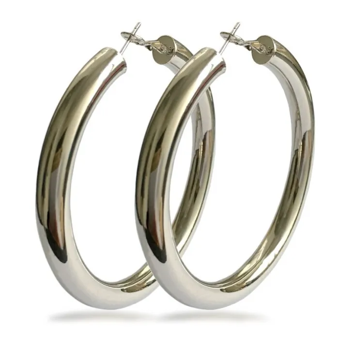 Boucles d'oreilles créoles larges - 70mm