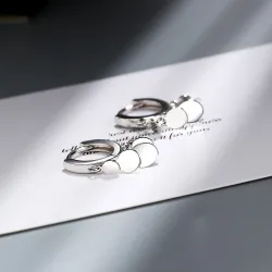 Boucles d'oreilles rondes en argent - avec cercles pendants