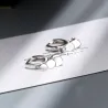 Boucles d'oreilles rondes en argent - avec cercles pendants