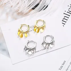 Boucles d'oreilles rondes en argent - avec cercles pendants