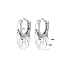 Boucles d'oreilles rondes en argent - avec cercles pendants