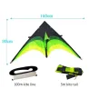 Super grand cerf-volant - noir - vert - avec ligne - 160 cm