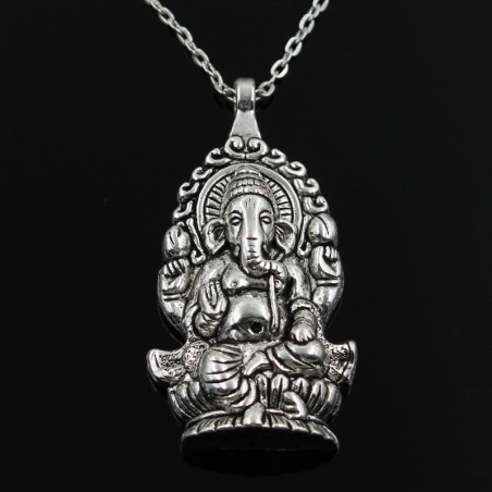 Pendentif Ganesha Buddha Elephant - collier en argent