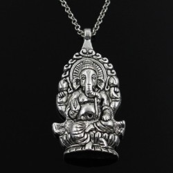 Pendentif Ganesha Buddha Elephant - collier en argent