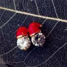 Boucles d'oreilles bonnet de Noel - avec zircon cristal