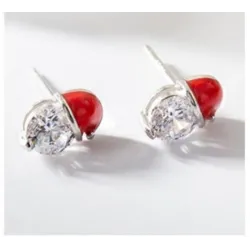 Santa hat earrings - with crystal zirconEarrings