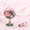 Flacon de parfum vintage en verre - motif roses roses - 7 ml