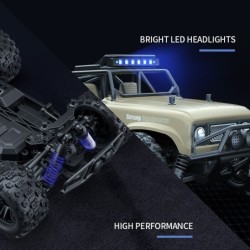 Camion tout-terrain RC - télécommande - batterie - phares LED - 4WD - 40km/h